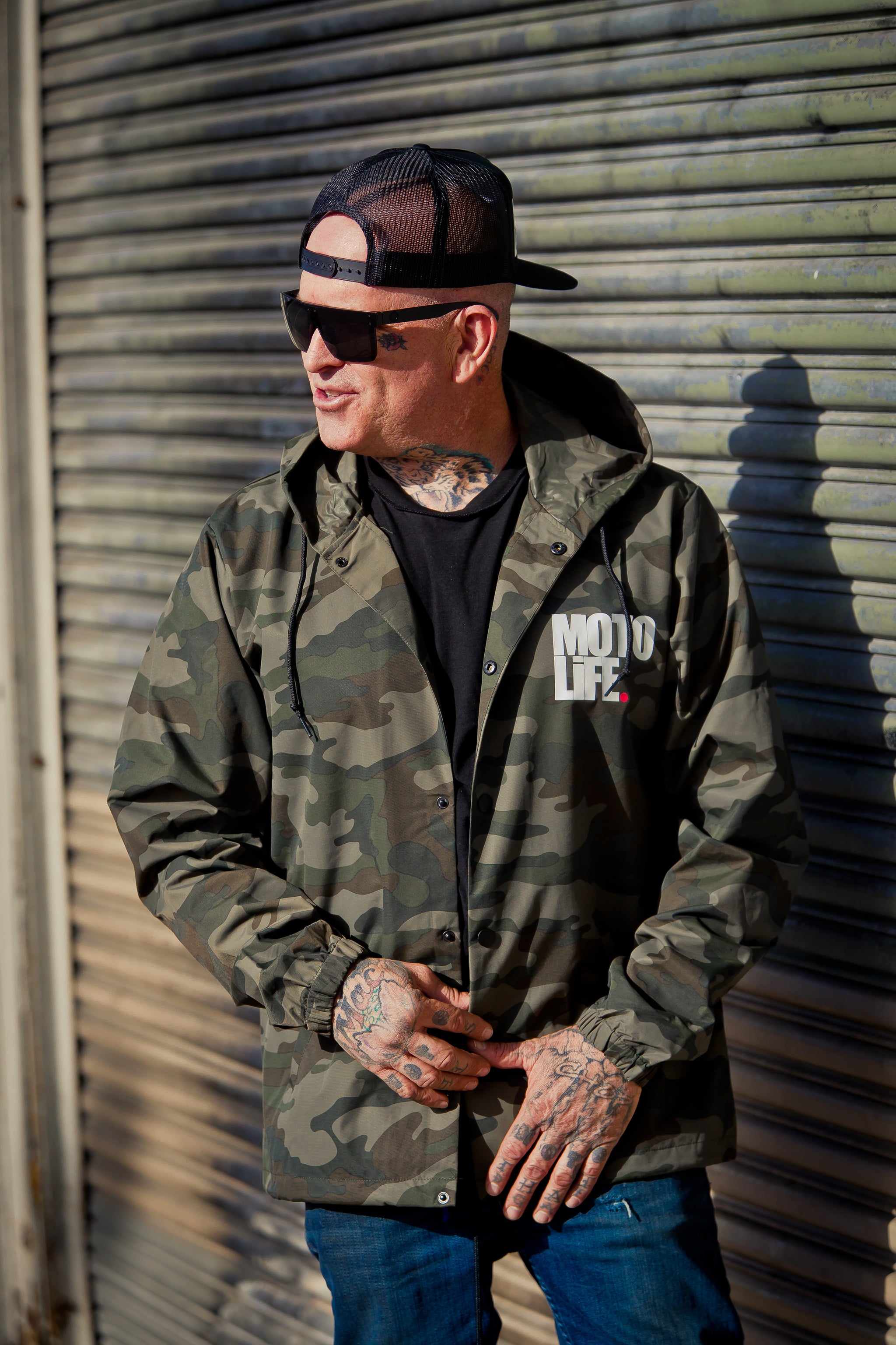 Waterproof Button-Up Jacket – Forest Camo | MOTOLiFE – Motolife, Inc.