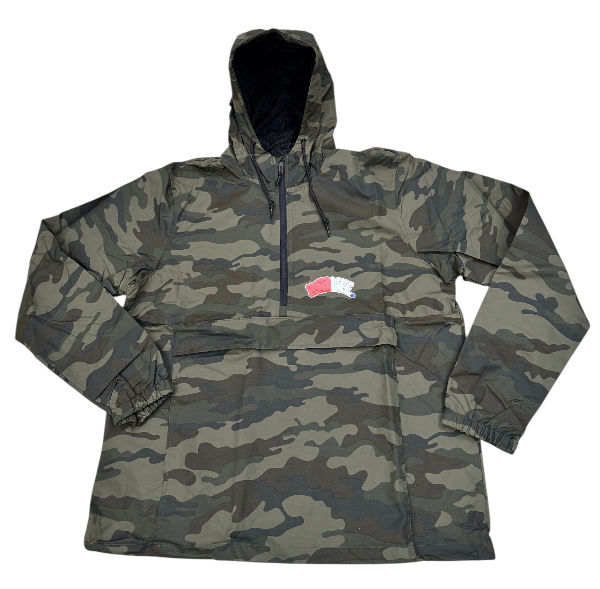 MOTOLiFE REFLECTIVE Wet ride forest camo anorak 1/4 zip