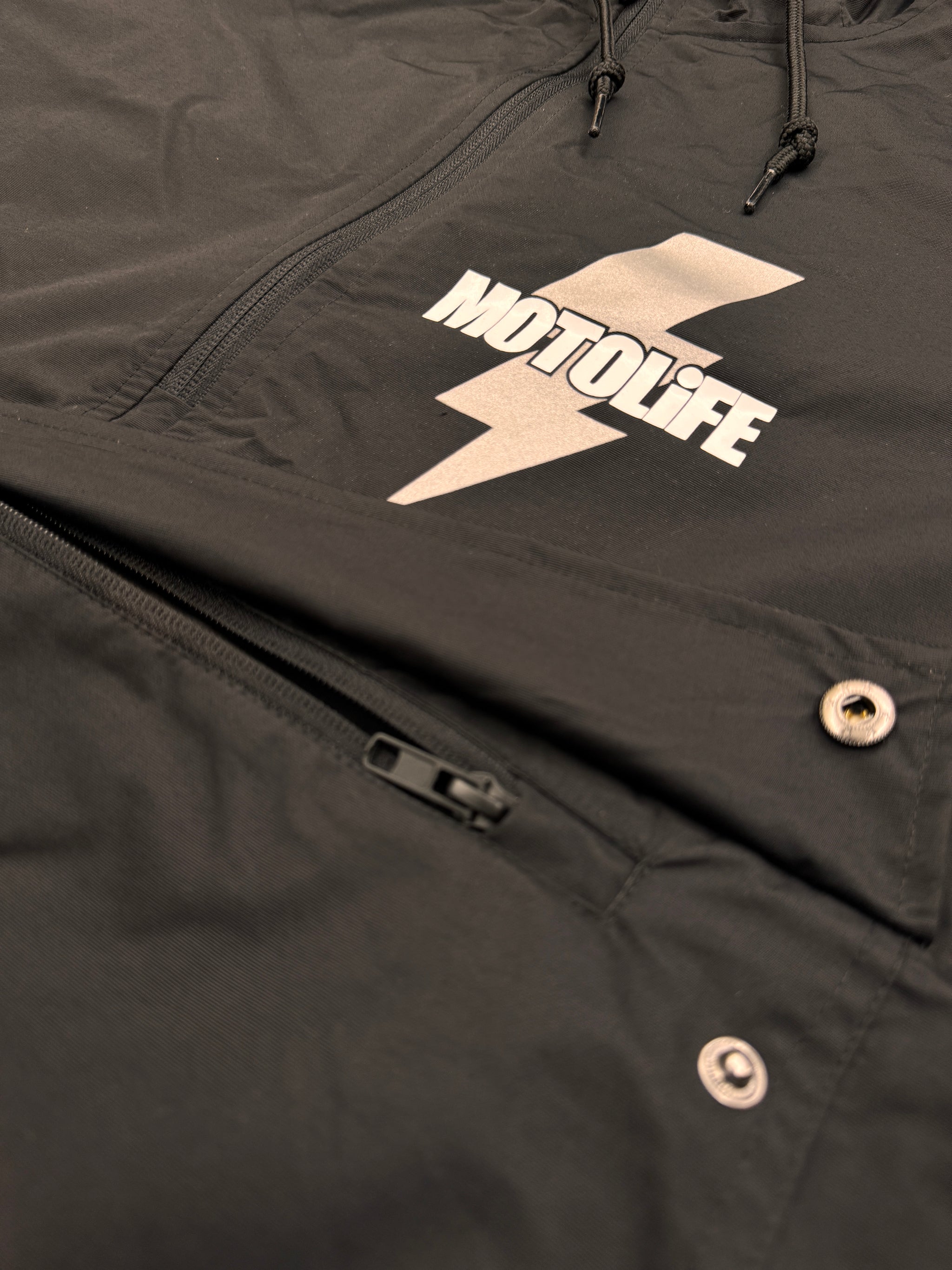 The Bolt “WET RiDE” Black Anorak Jacket – Motolife, Inc.