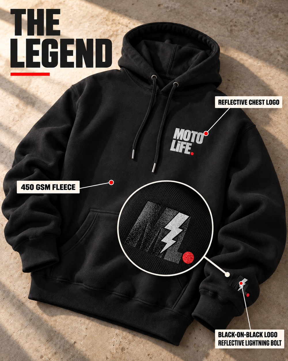 THE LEGEND Reflective Hoodie — V2 — photo 2