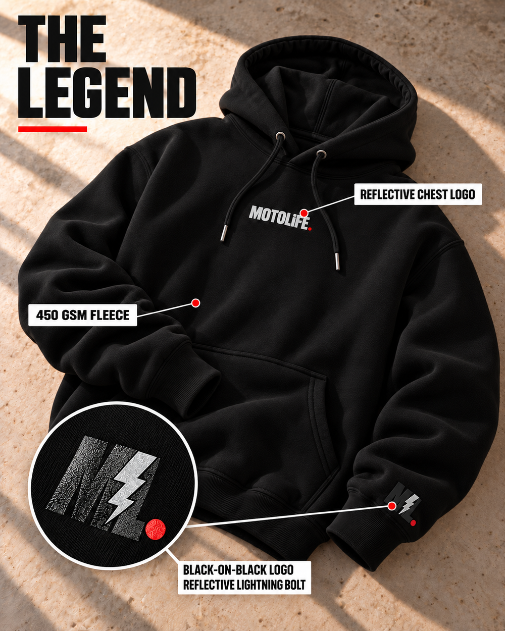 THE LEGEND Reflective Hoodie — V1 — photo 2